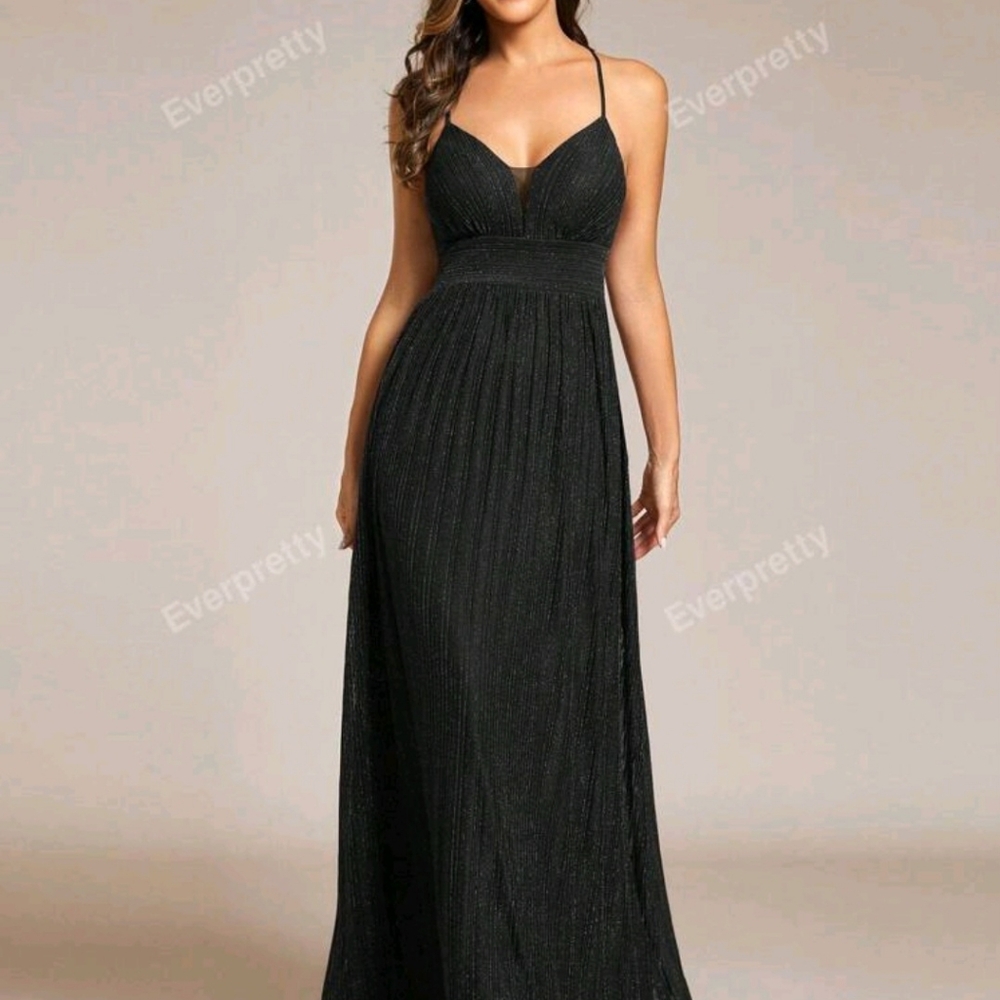 EVER-PRETTY  Dress/ Bridesmaid Dress With Deep V-Neck, Thin Straps, Pleats,